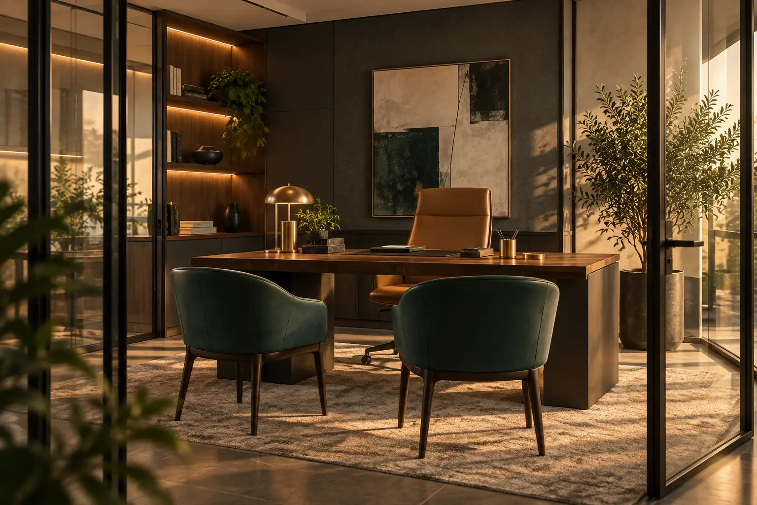 Ufficio privato mensile The Harbour con arredi contemporanei